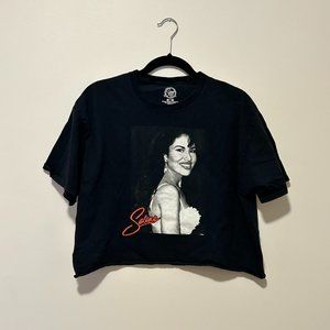 Selena Black Cropped Short Sleeve T-shirt